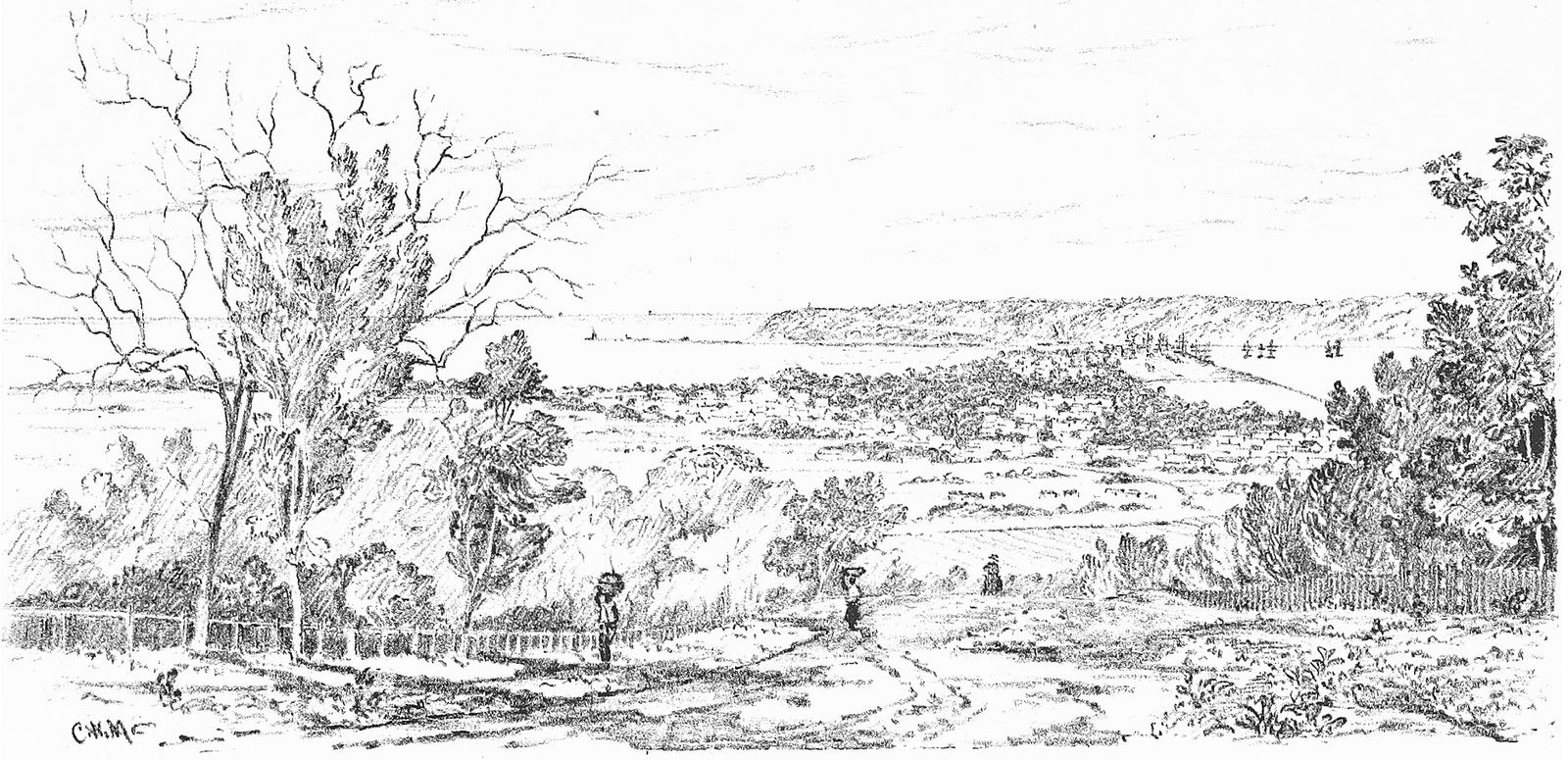Engraving of the view across the Berea from Marriott Road, 1891