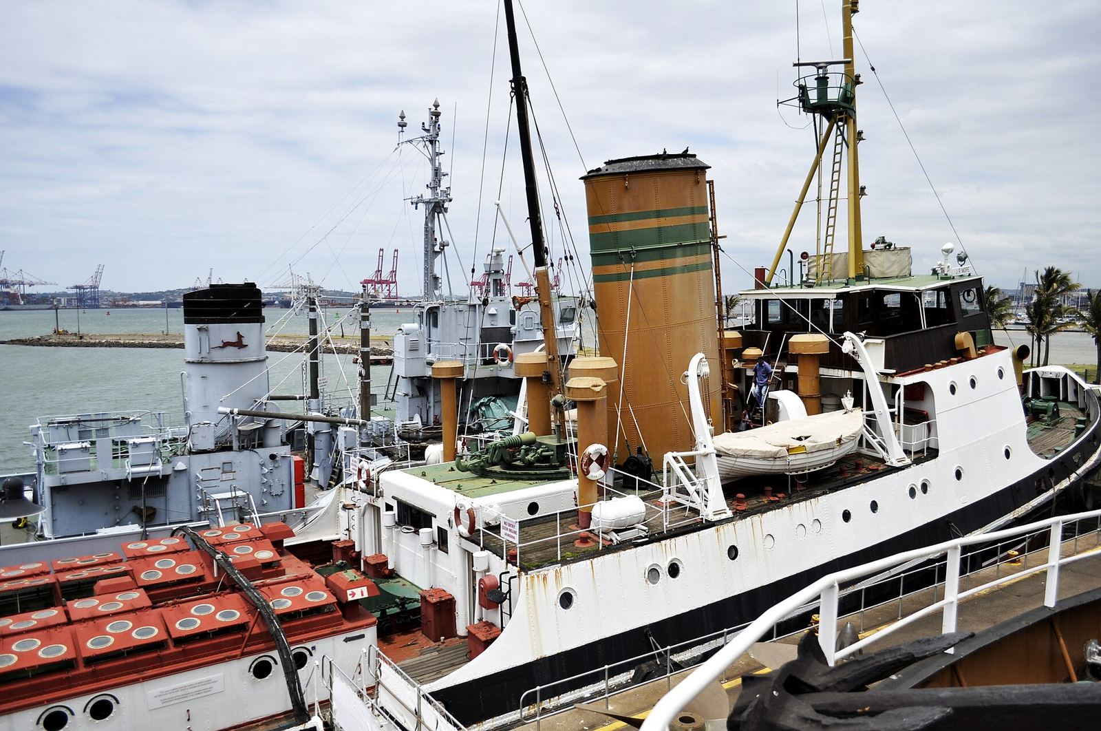 Historic tugs moored at the Port Natal Maritime Museum on Durban harbour